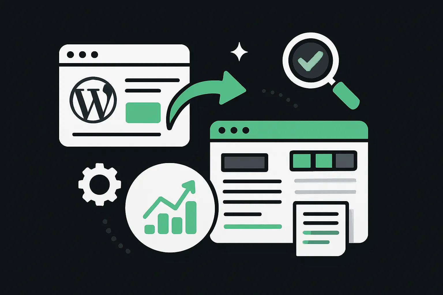 Sketch illustration for WordPress to Duda Migration: How to Move Your Site Without Losing Rankings (2025 Guide)