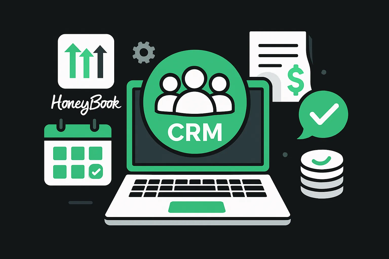 Sketch illustration for The Best All-in-One CRM for Freelancers: HighLevel vs. HoneyBook